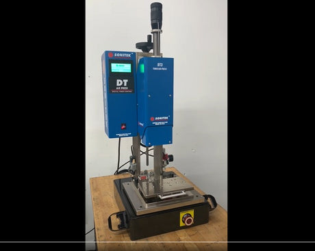 VIDEO: Sonitek Air Press (Pneumatic Press) Model DT-3 with slide. Quick video.