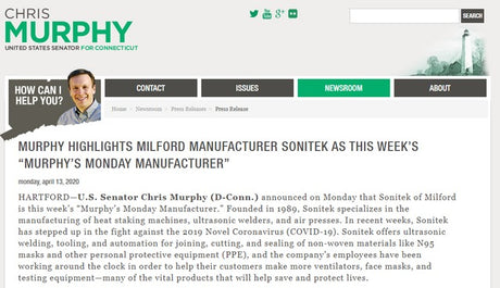 US Senator highlights Sonitek in fight against COVID-19