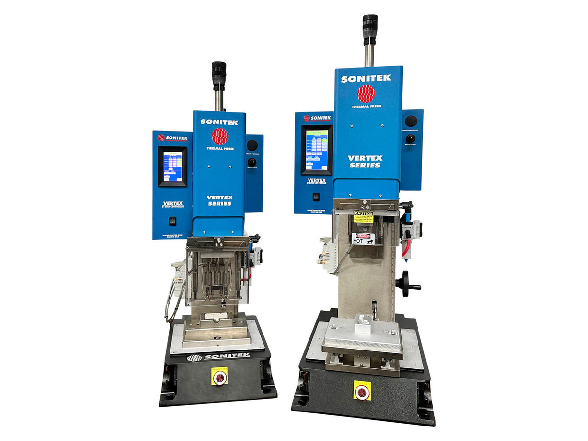 Side by side of Vertex Standard and Vertex Max size presses